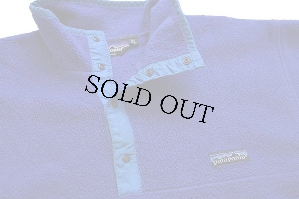 画像3: 80s USA製 patagoniaパタゴニア フリース スナップT 青 XL (3)