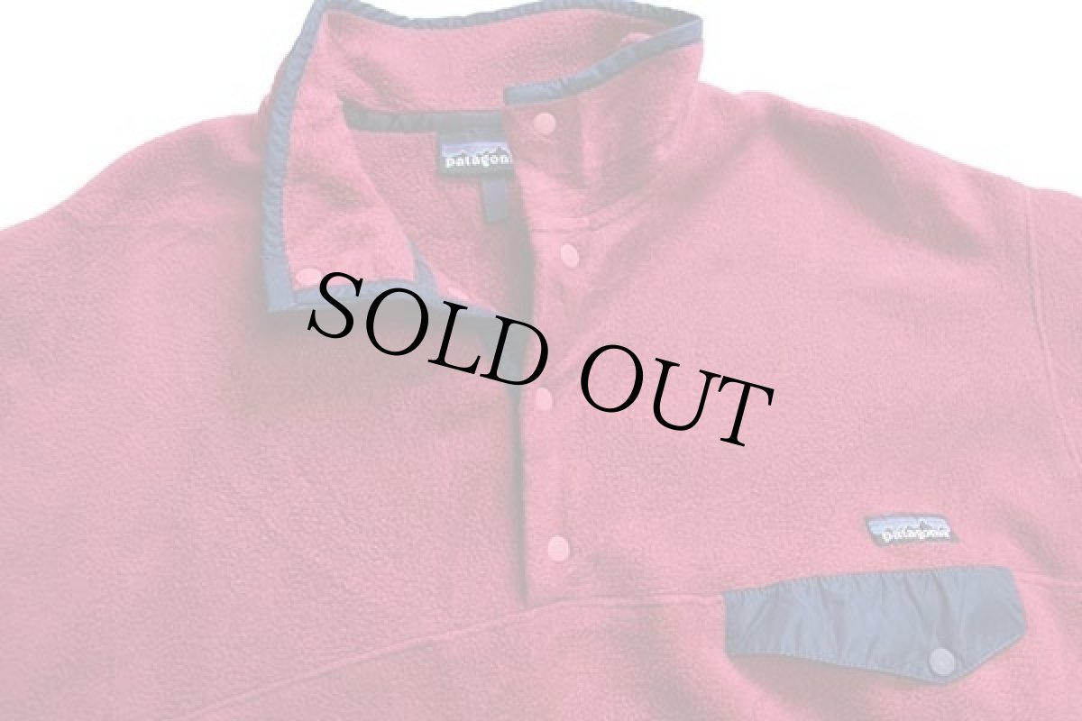 画像3: 90s patagoniaパタゴニア フリース スナップT ワインレッド XL (3)
