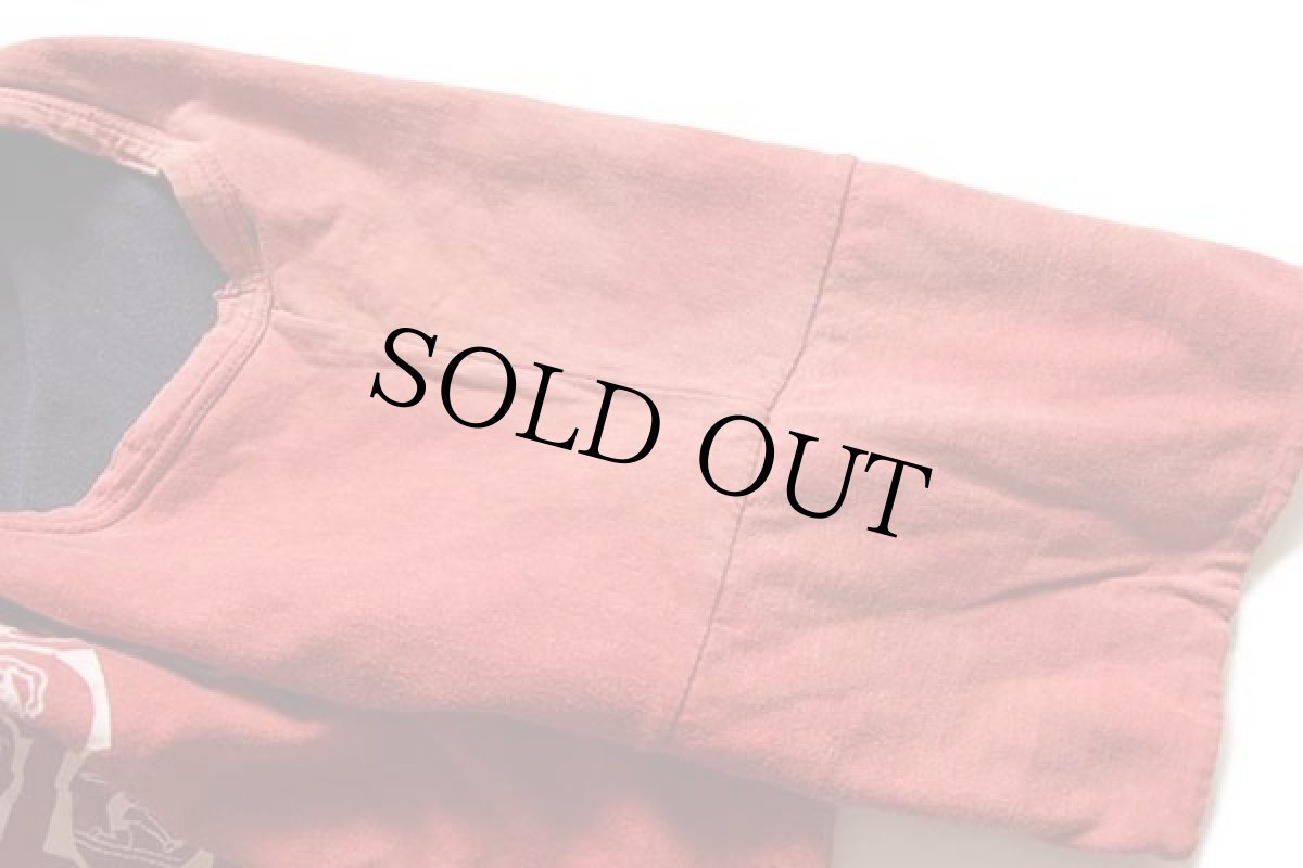 画像8: 60s CHAMPIONチャンピオン プロダクツ HINSDALE PHYS.ED. コットン リバーシブルTシャツ 赤×紺 フェード M (8)