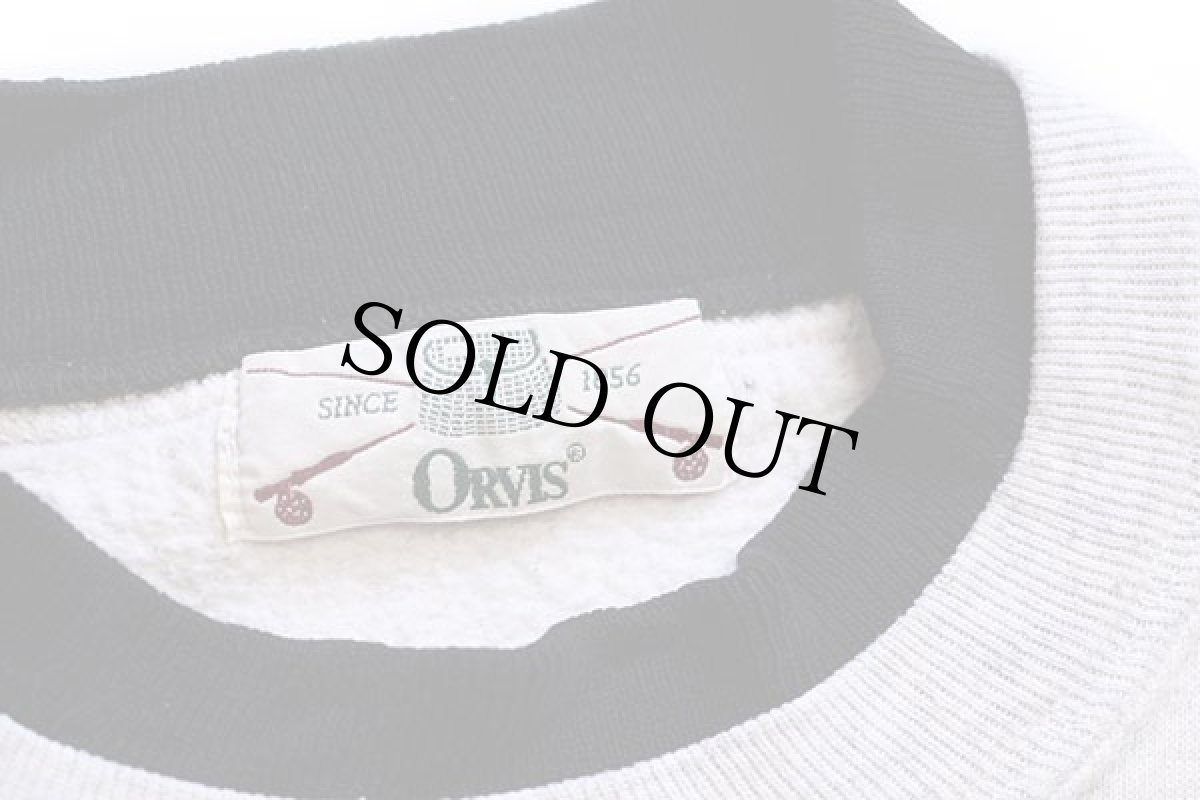 画像4: 90s ORVISオービス レイヤードネック 乗馬柄 アート スウェット オートミール (4)