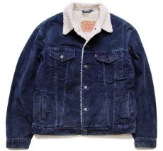 画像1: 90s Levi'sリーバイス 70503 ボアライナー コーデュロイジャケット 4ポケット 紺 XL★ユーロ (1)