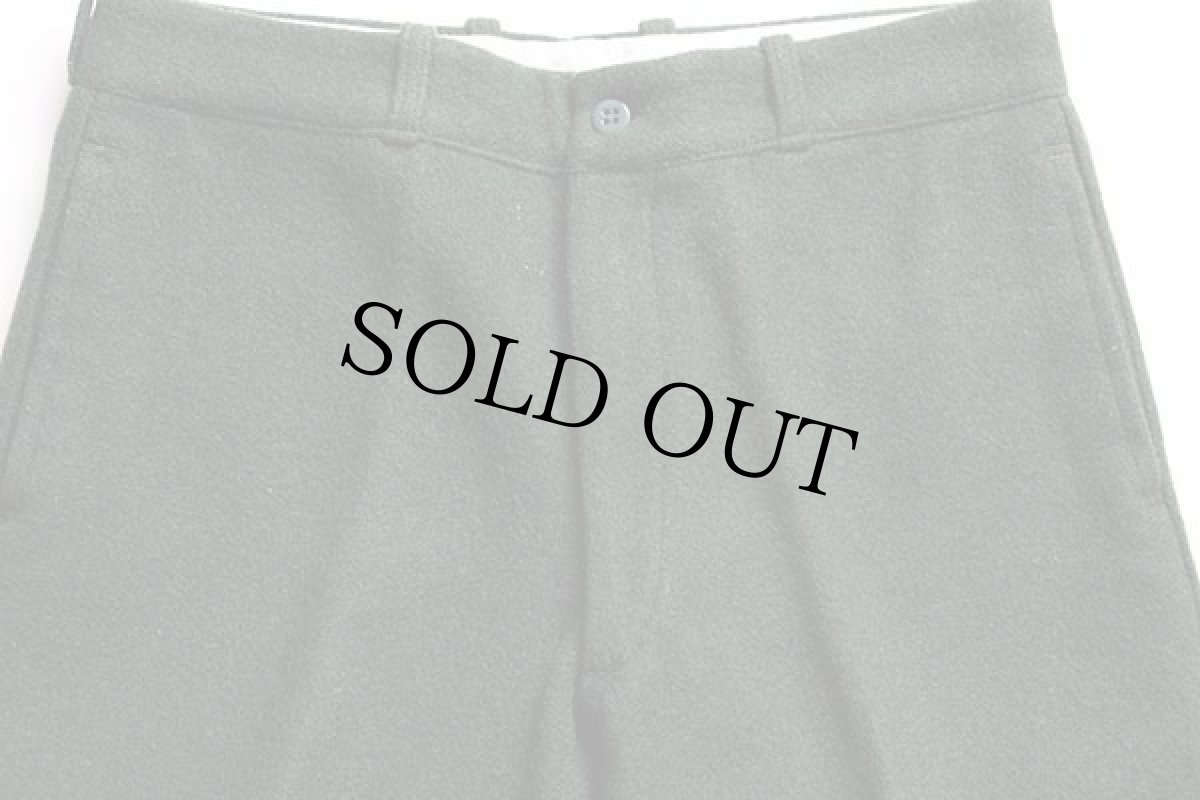 画像4: 80s UNKNOWN 無地 ウールパンツ 深緑 w34 (4)