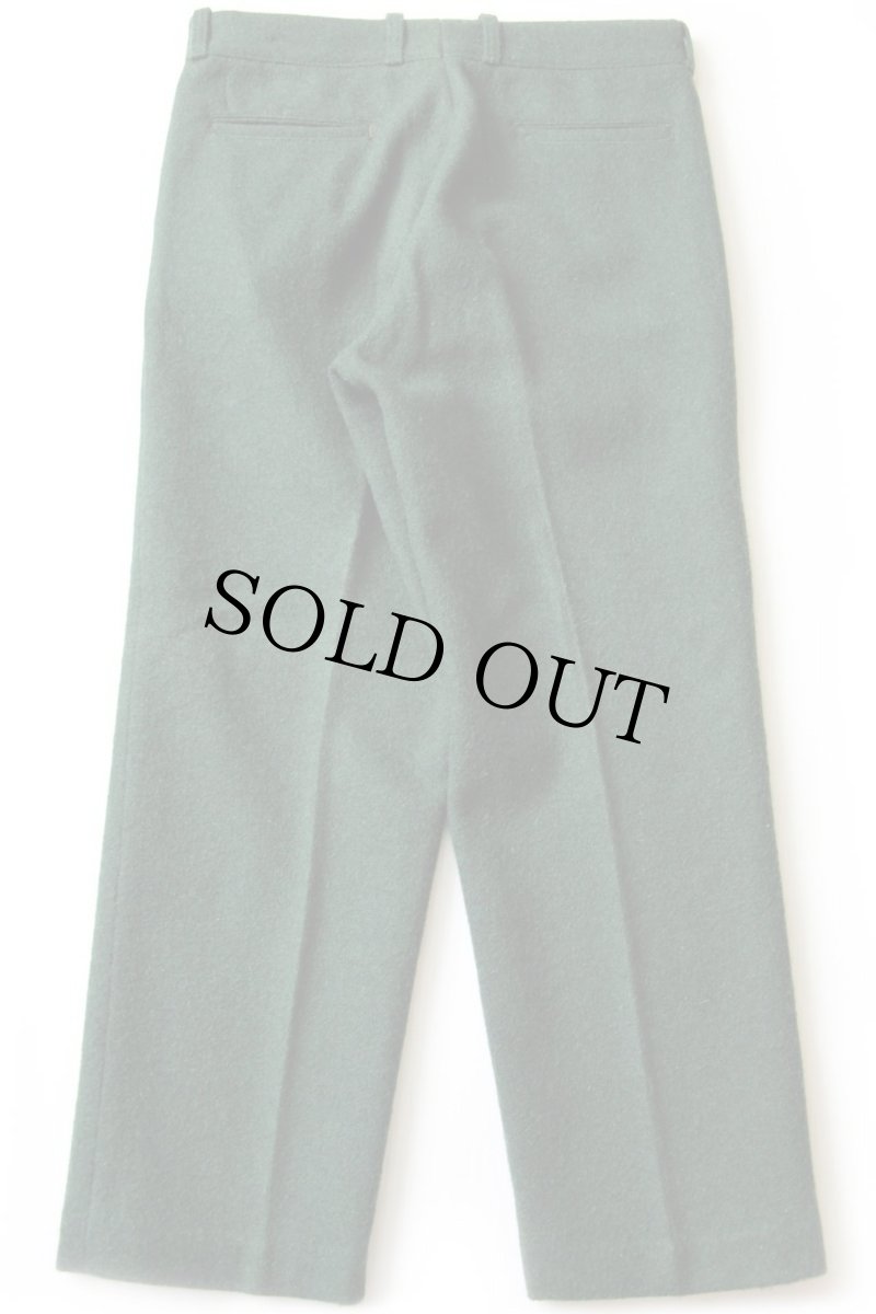 画像3: 80s UNKNOWN 無地 ウールパンツ 深緑 w34 (3)