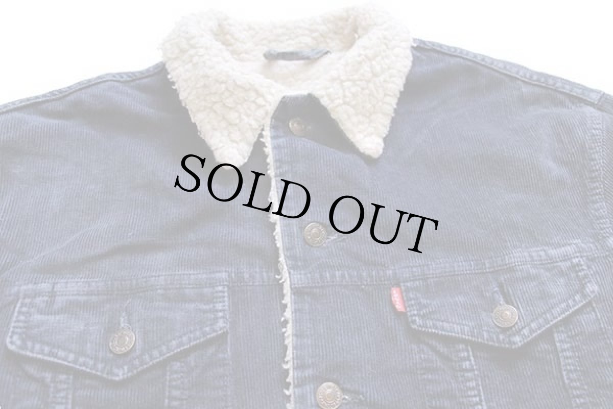 画像3: 90s Levi'sリーバイス 70503 ボアライナー コーデュロイジャケット 4ポケット 紺 XL★ユーロ (3)