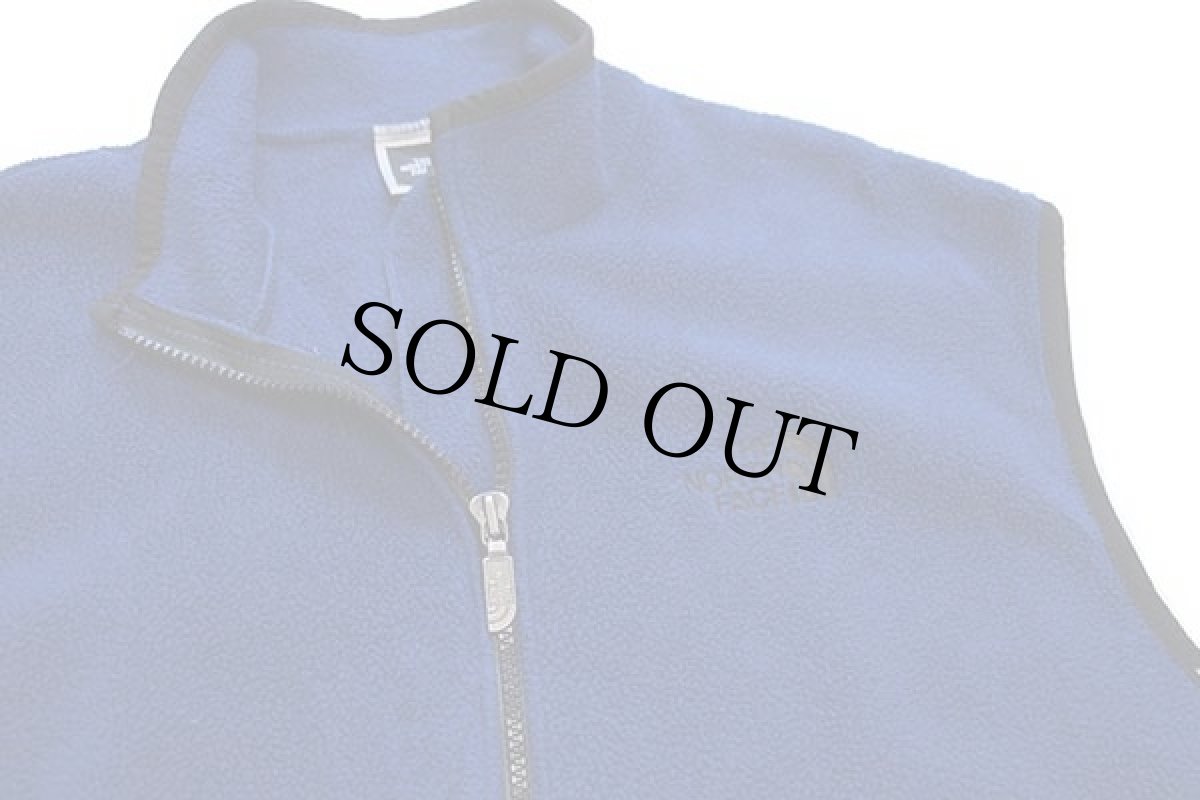 画像3: 00s USA製 THE NORTH FACEノースフェイス フリースベスト 濃青 M (3)