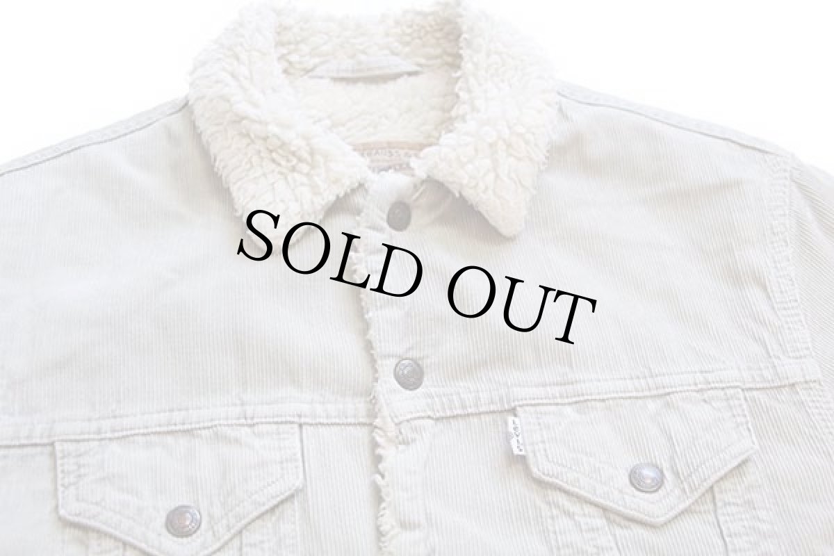 画像3: 90s イタリア製 Levi'sリーバイス 71500 ボアライナー コーデュロイジャケット 4ポケット ライトグレーベージュ S★ユーロ (3)