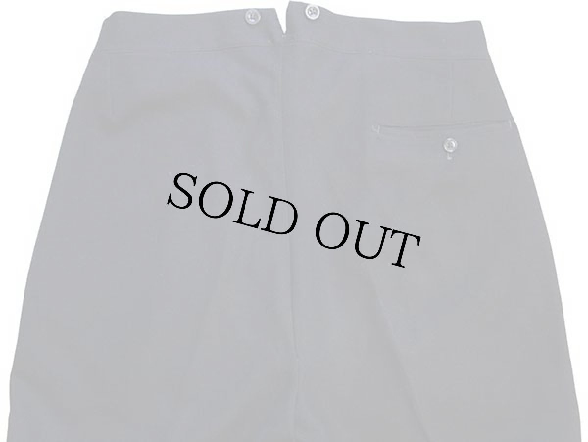 画像5: 50s UNKNOWN サイドライン ツータック スラックス ウールパンツ 黒 w36 (5)