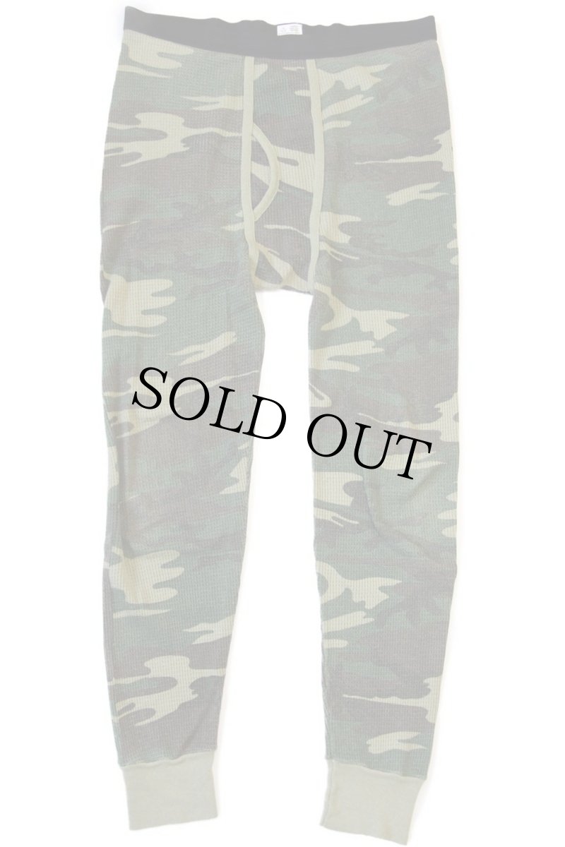 画像2: 90s UNKNOWN ウッドランドカモ サーマルパンツ M (2)