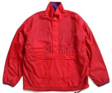 画像6: 90s GAPギャップ グリセードタイプ リバーシブル ハーフジップ プルオーバー ナイロン×フリースジャケット 赤×紫 (6)