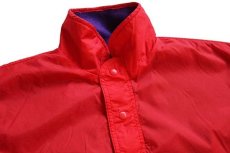 画像8: 90s GAPギャップ グリセードタイプ リバーシブル ハーフジップ プルオーバー ナイロン×フリースジャケット 赤×紫 (8)