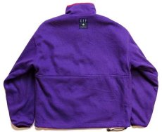 画像2: 90s GAPギャップ グリセードタイプ リバーシブル ハーフジップ プルオーバー ナイロン×フリースジャケット 赤×紫 (2)