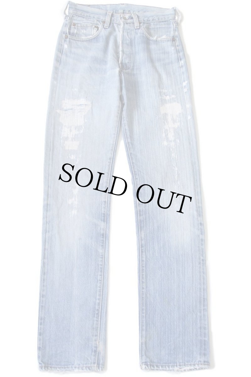 画像2: 80s USA製 Levi'sリーバイス 501 赤耳 デニムパンツ ボロ W27 (2)