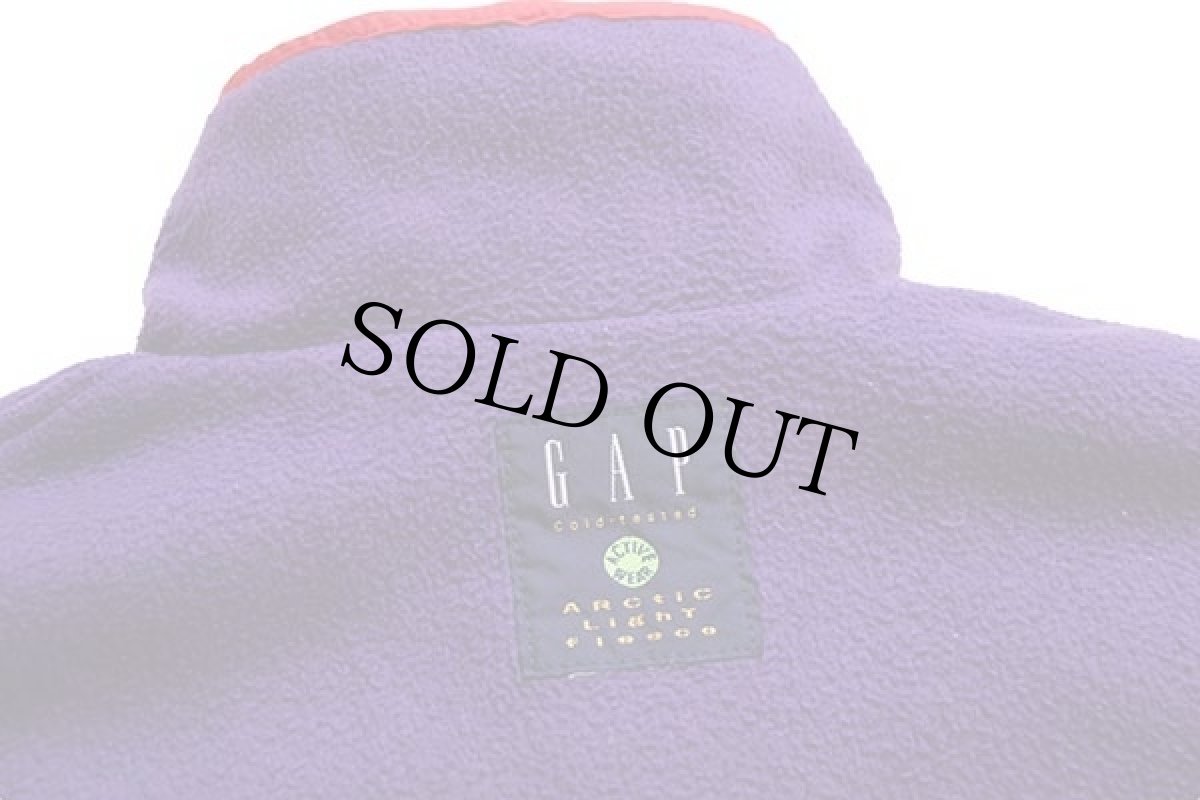 画像3: 90s GAPギャップ グリセードタイプ リバーシブル ハーフジップ プルオーバー ナイロン×フリースジャケット 赤×紫 (3)