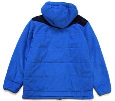 画像2: THE NORTH FACEノースフェイス ツートン リバーシブル 中綿入り POLARTEC フリース×ナイロン パーカー 青×紺 BOY'S XL (2)