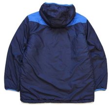 画像4: THE NORTH FACEノースフェイス ツートン リバーシブル 中綿入り POLARTEC フリース×ナイロン パーカー 青×紺 BOY'S XL (4)