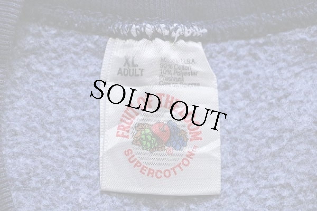 画像4: 90s USA製 MICHIGAN ひび割れプリント スウェット 紺 XL (4)