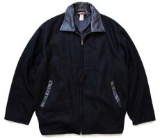 画像1: カナダ製 id WEAR メルトン ウールジャケット 黒 S (1)