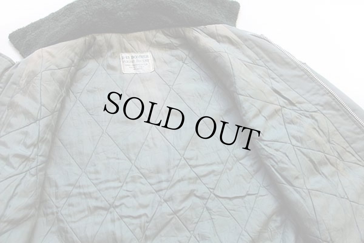 画像5: 70s USA製 民間 B-15タイプ キルティングライナー フライトジャケット セージグリーン (5)