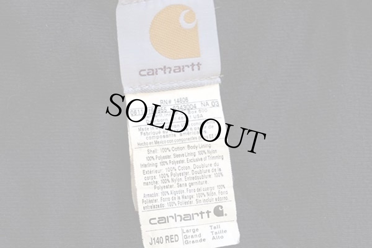 画像4: メキシコ製 carharttカーハート キルティングライナー ダック地 アクティブジャケット パーカー 赤 フェード L (4)