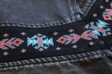 画像6: 90s carharttカーハート ネイティブ柄 ニット切り替え ダック地 アクティブジャケット パーカー 黒 (6)