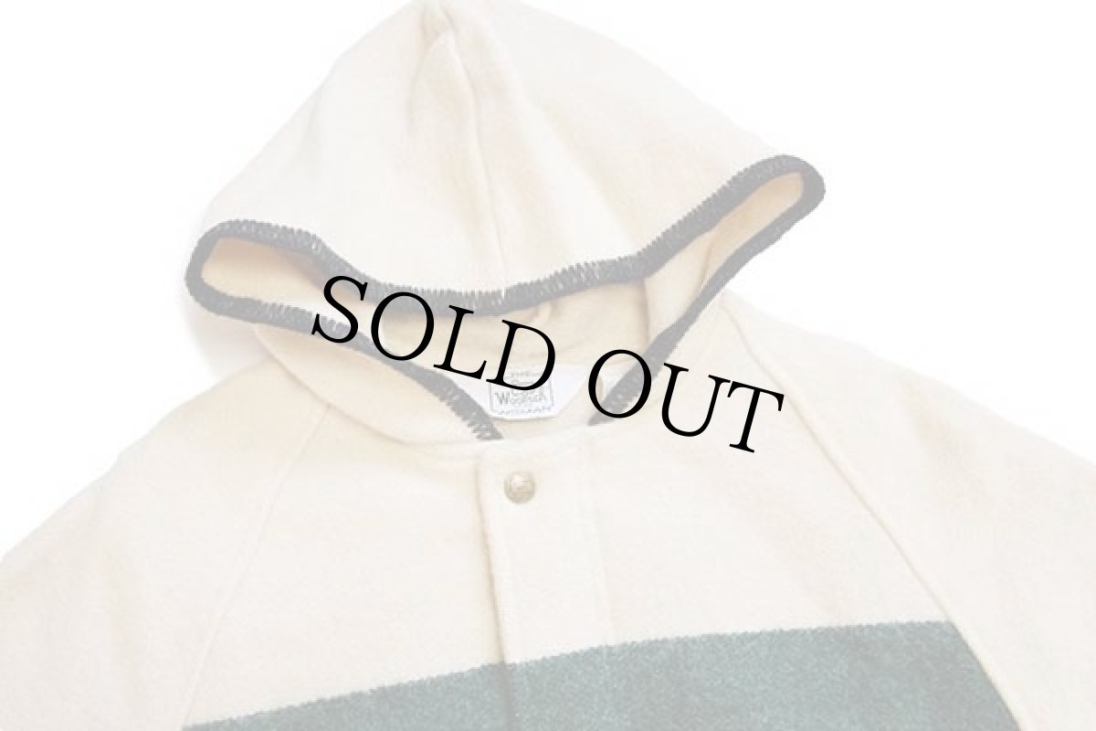 画像3: 70s USA製 Woolrichウールリッチ マルチボーダー フーデッド ウール ブランケット コート W-L★ハドソンズベイ (3)