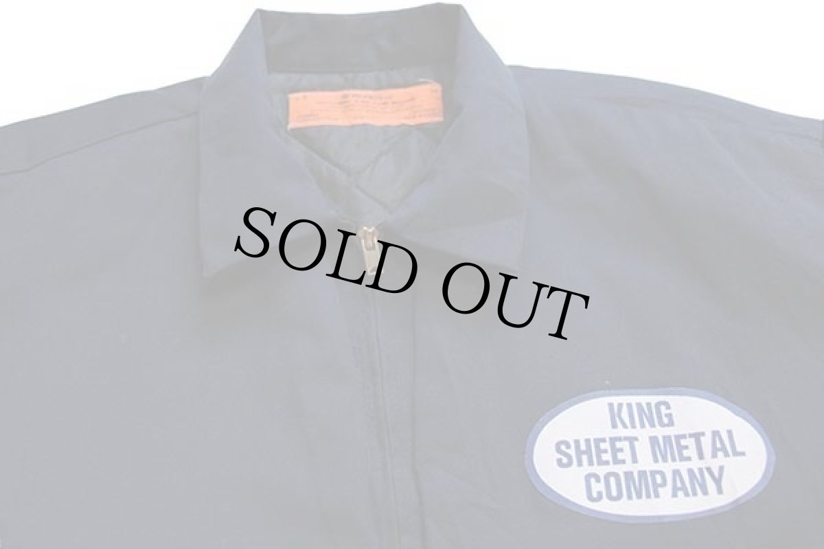 画像3: 80s USA製 WorkWear パッチ付き キルティングライナー ワークジャケット 紺 L-R (3)