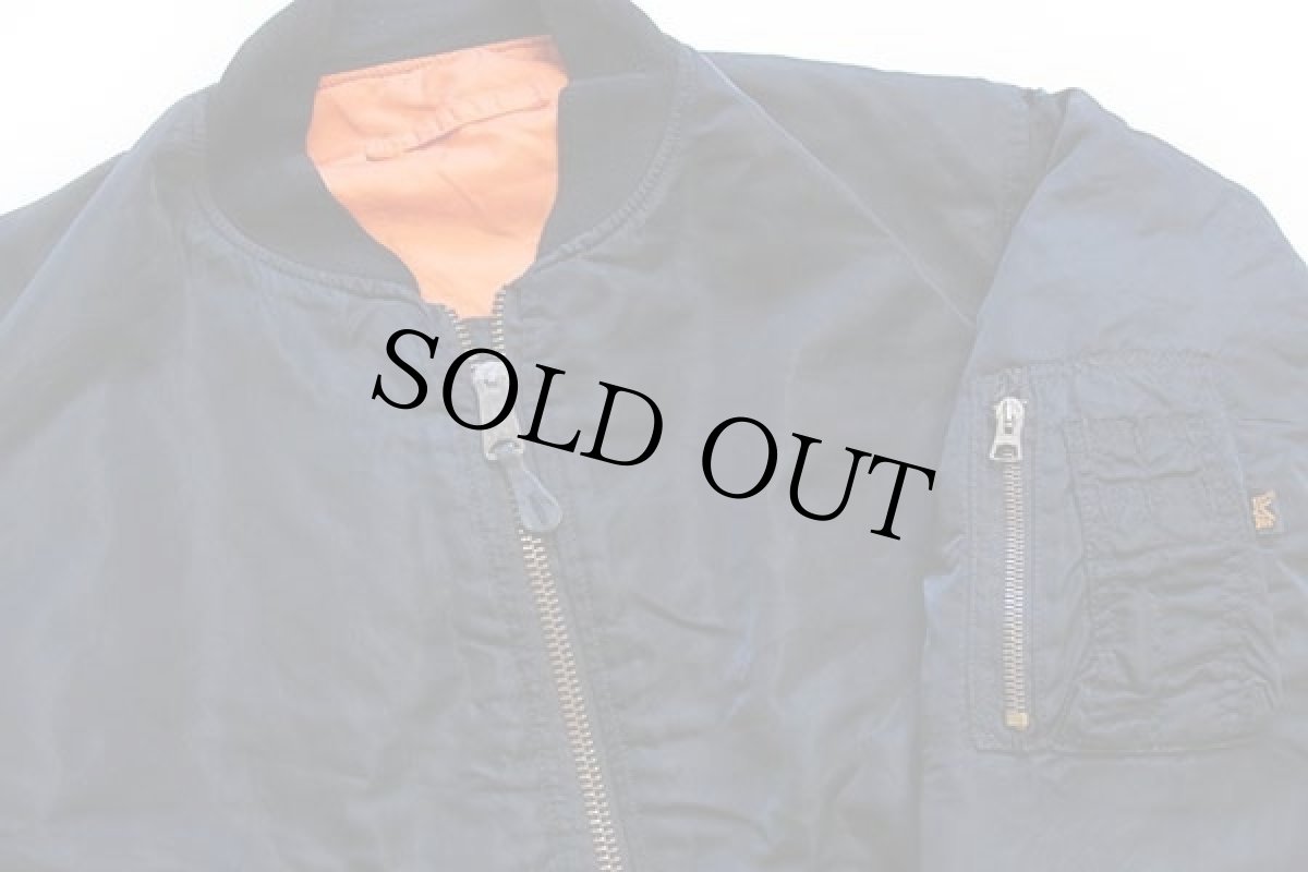 画像3: 90s USA製 ALPHAアルファ MA-1 フライトジャケット 黒 XL (3)