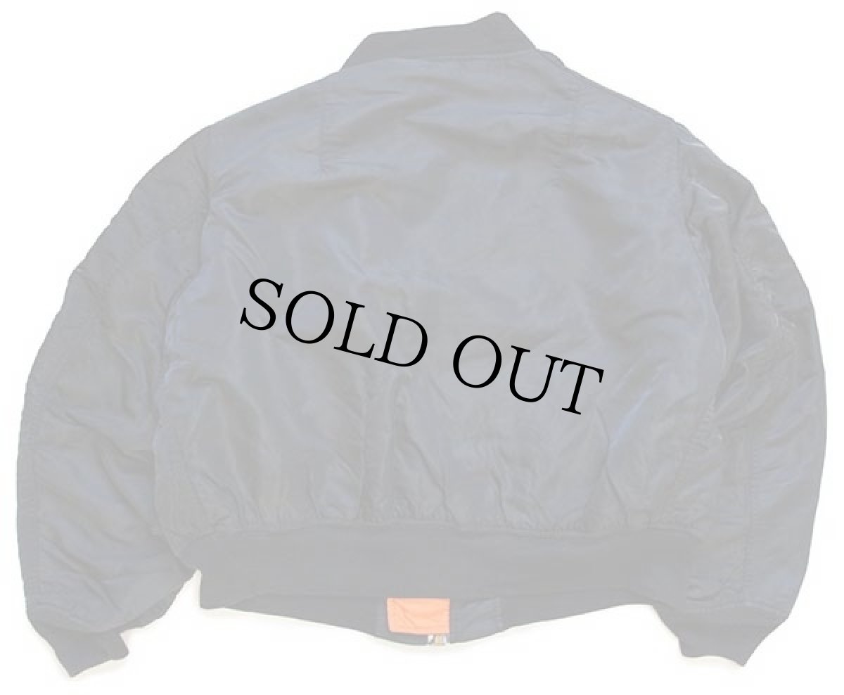 画像2: 90s USA製 ALPHAアルファ MA-1 フライトジャケット 黒 XL (2)