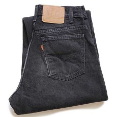 画像1: 90s USA製 Levi'sリーバイス 580 ワンタック ブラック デニムパンツ w30 L32 (1)