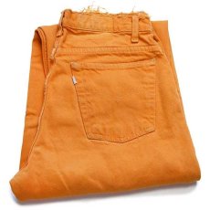 画像1: 90s メキシコ製 Levi'sリーバイス silverTabシルバータブ loose カラーデニムパンツ ボロ 後染め オレンジ w31 L30 (1)