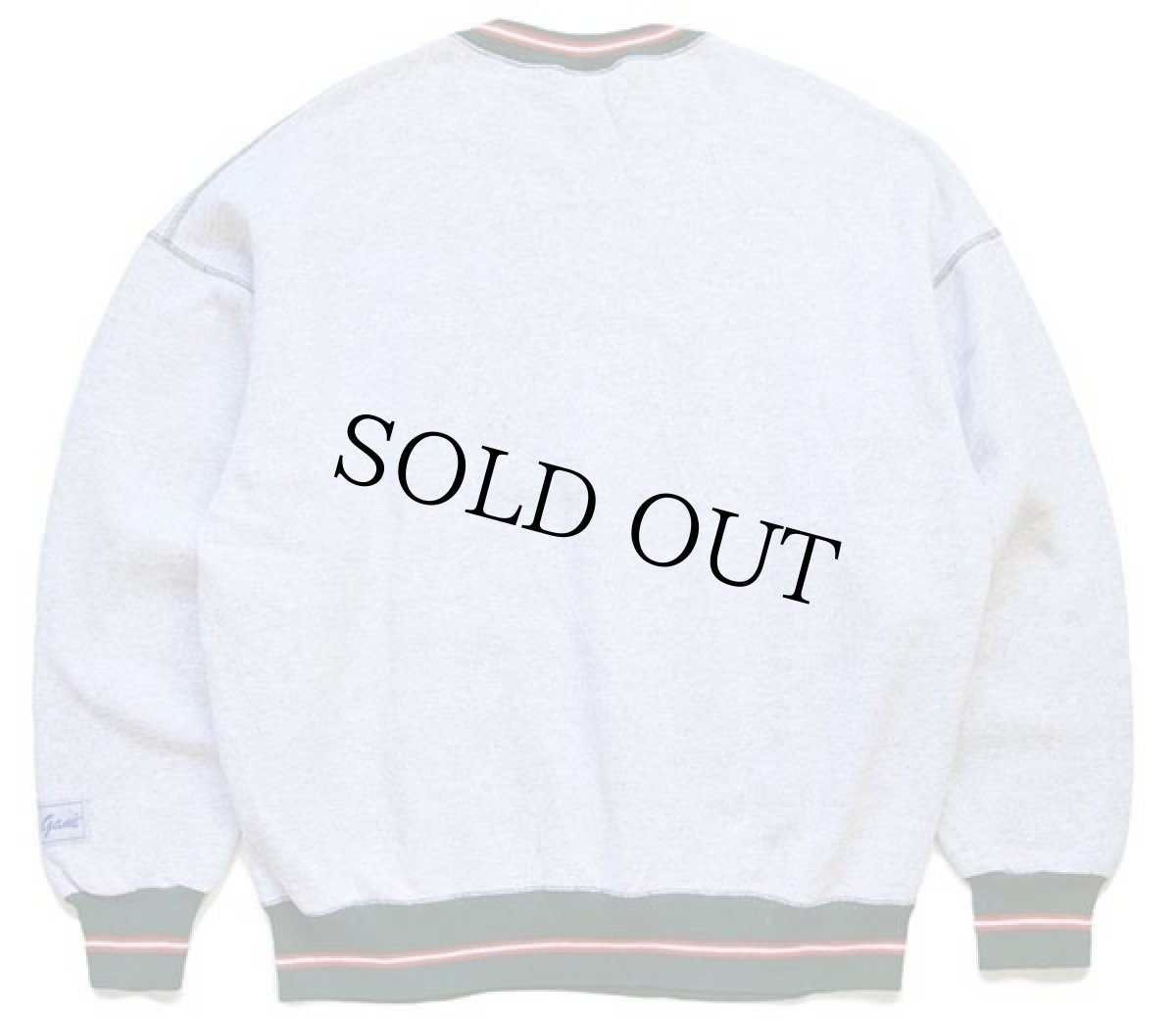 画像2: 90s MIAMI HURRICANS マスコット刺繍 リブライン スウェット 杢グレー XL (2)