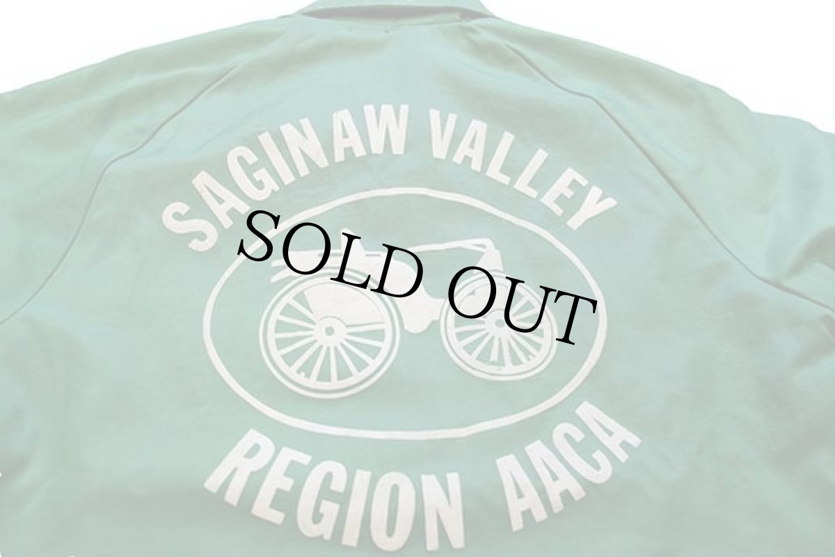 画像3: 70s USA製 Chalk Line SAGINAW VALLEY REGION AACA ボアライナー ナイロン コーチジャケット 緑 S (3)