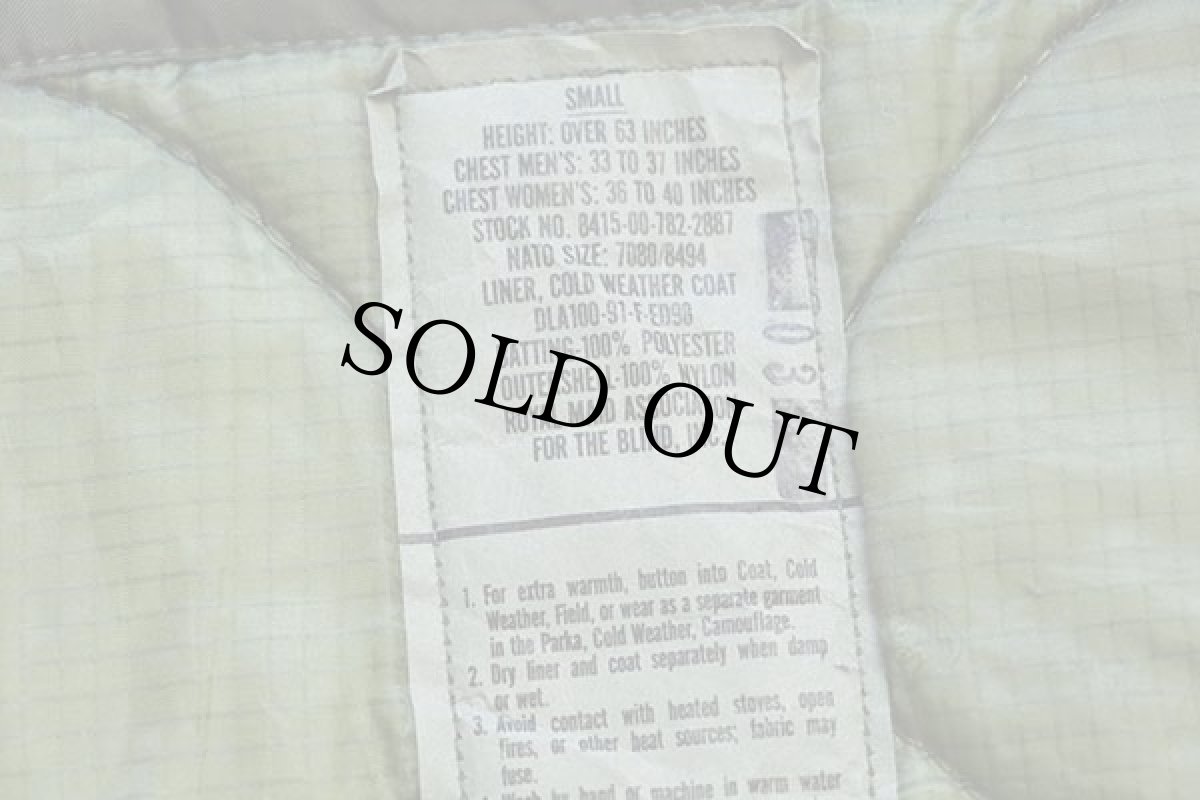 画像4: 90s 米軍 U.S.ARMY M-65 フィールドジャケット ツートン ナイロン キルティングライナー オリーブ S (4)