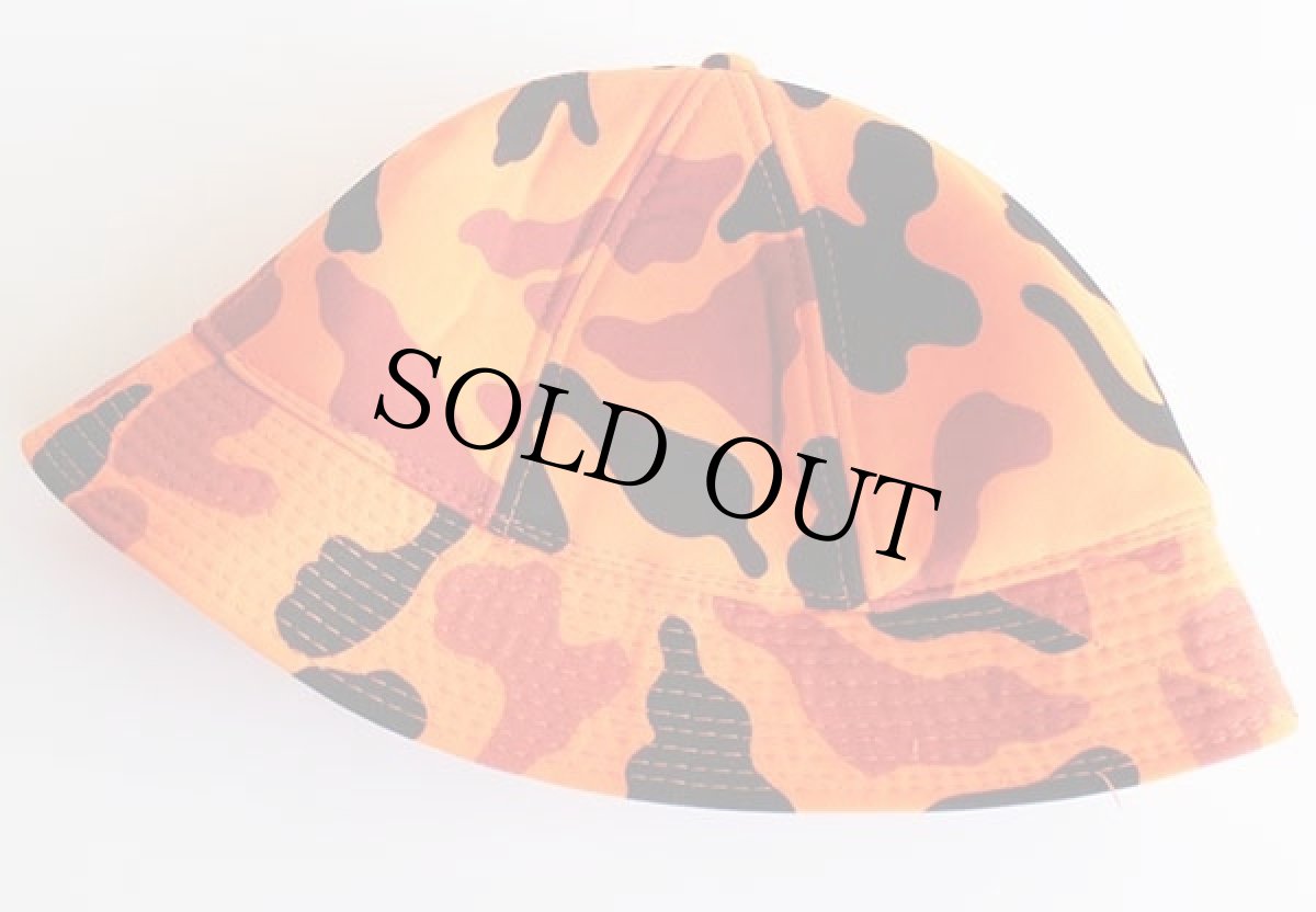 画像3: 80s オレンジカモ 耳当て付き ハンティングハット XL (3)