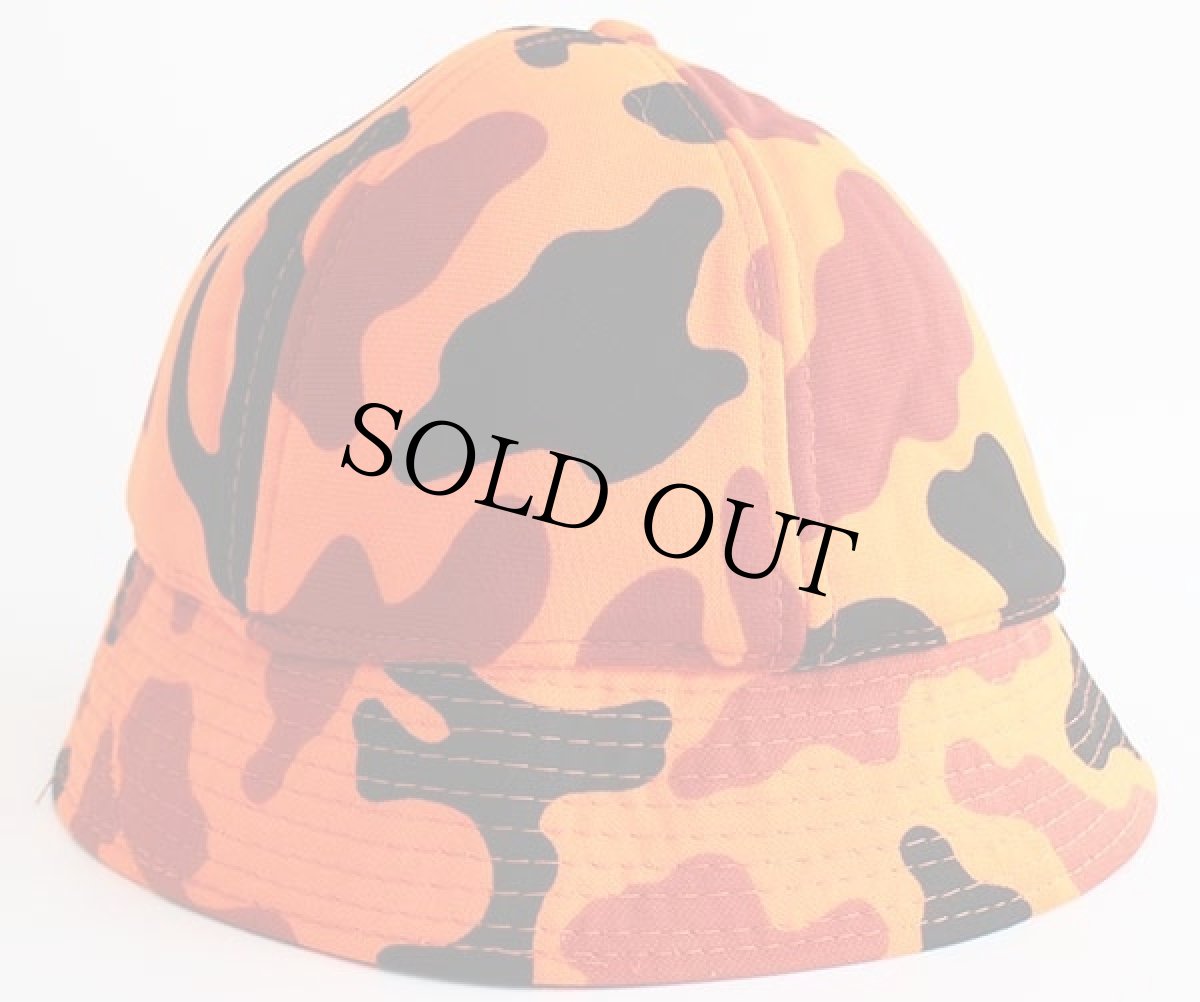 画像2: 80s オレンジカモ 耳当て付き ハンティングハット XL (2)