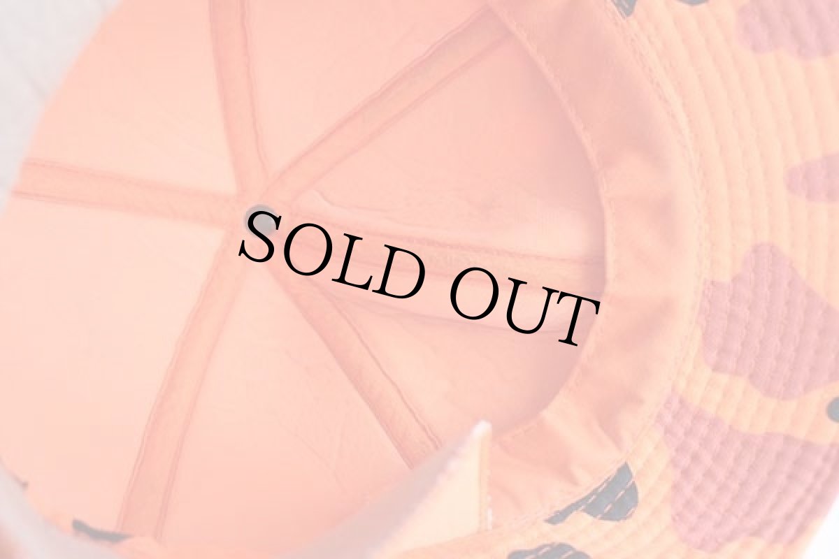 画像7: 80s オレンジカモ 耳当て付き ハンティングハット XL (7)