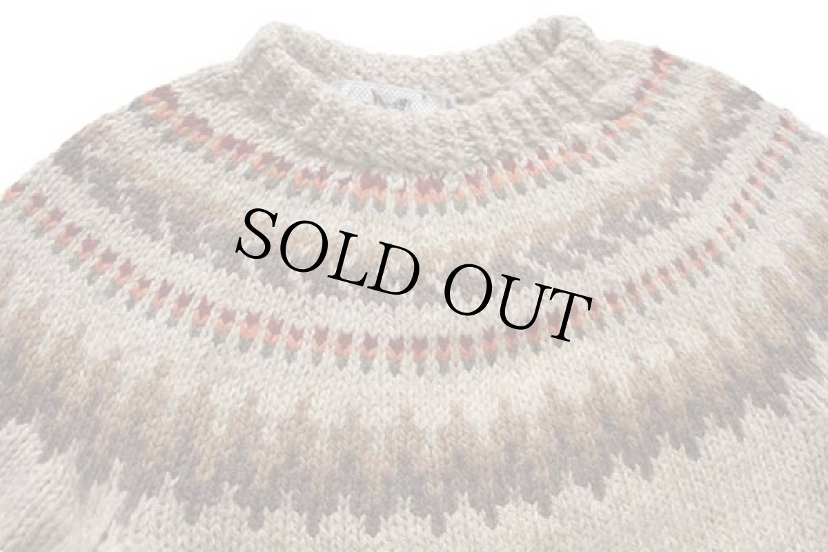 画像3: デンマーク製 Danspun 丸ヨーク ノルディック柄 ウール ハンドニット セーター (3)