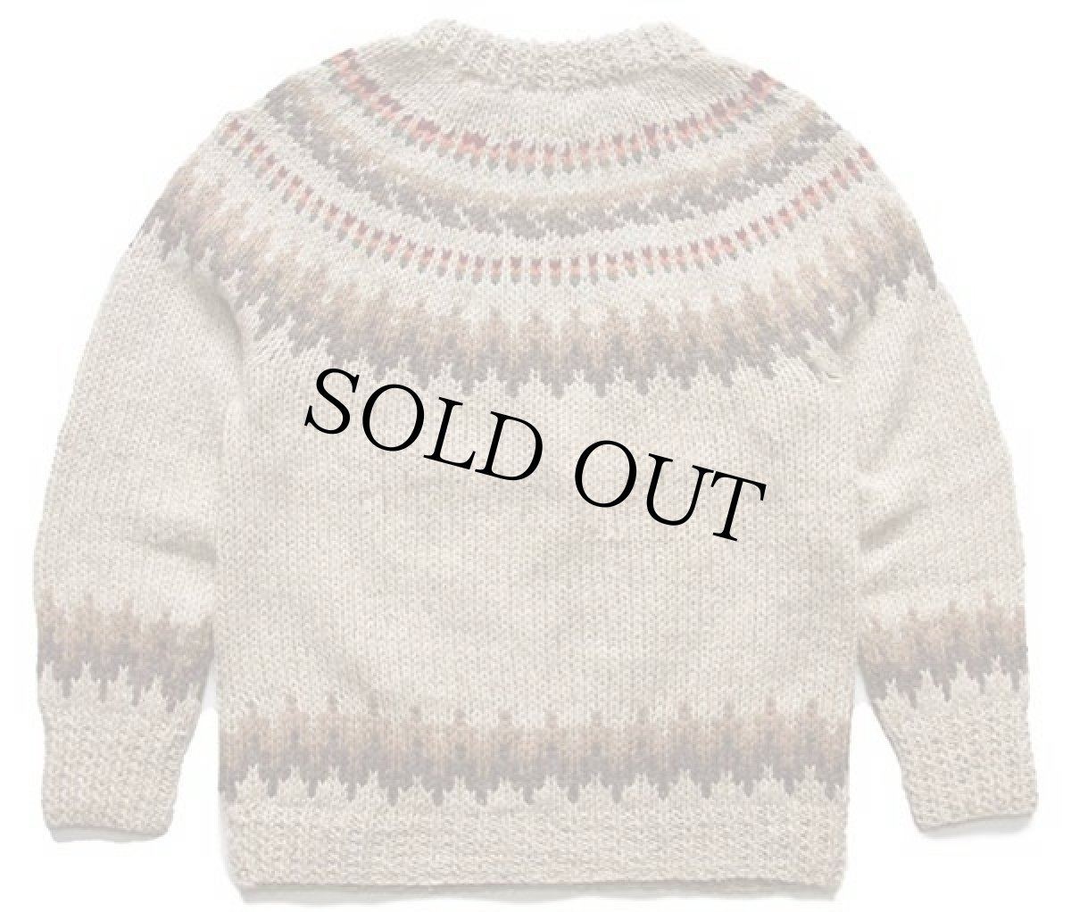 画像2: デンマーク製 Danspun 丸ヨーク ノルディック柄 ウール ハンドニット セーター (2)