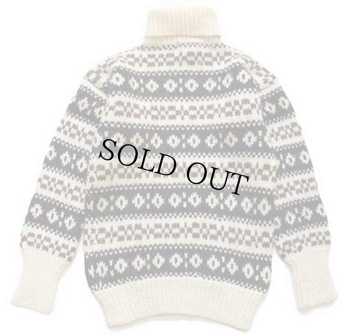 画像2: デンマーク製 STOBI タートルネック ノルディック柄 ウールニット セーター S (2)