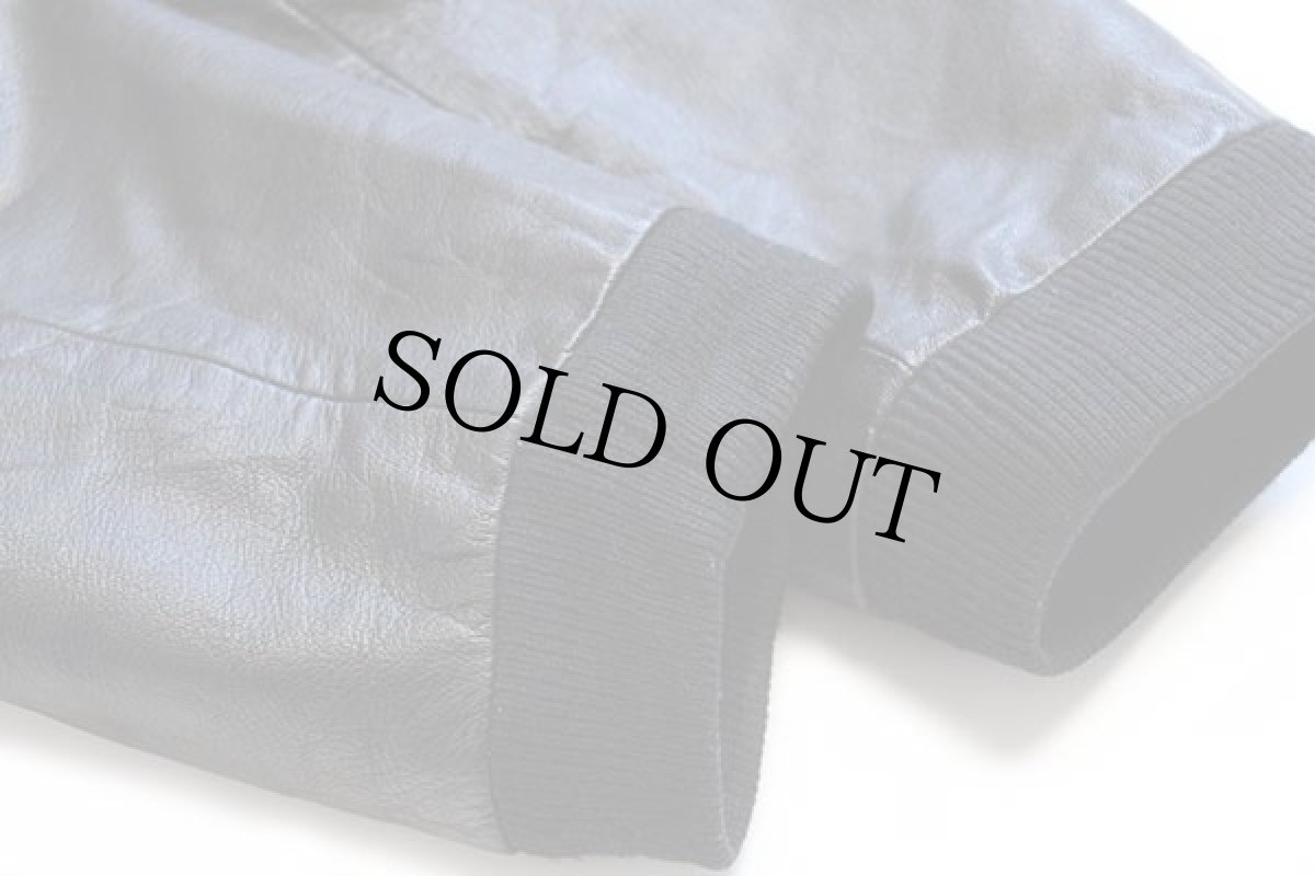 画像7: MANHEIM CENTRAL Barons アメフト 刺繍×レザーパッチ キルティングライナー メルトン ウール 袖革スタジャン バーガンディ×黒 XL (7)