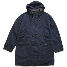 画像1: 00s POLO JEANSポロ ジーンズ ラルフローレン M-47 パーカー タイプ フリースライナー オーバーコート 紺 S★モッズコート (1)