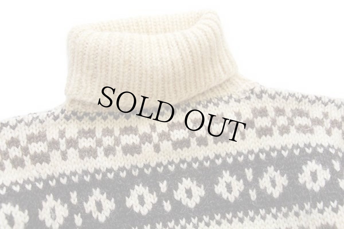 画像3: デンマーク製 STOBI タートルネック ノルディック柄 ウールニット セーター S (3)