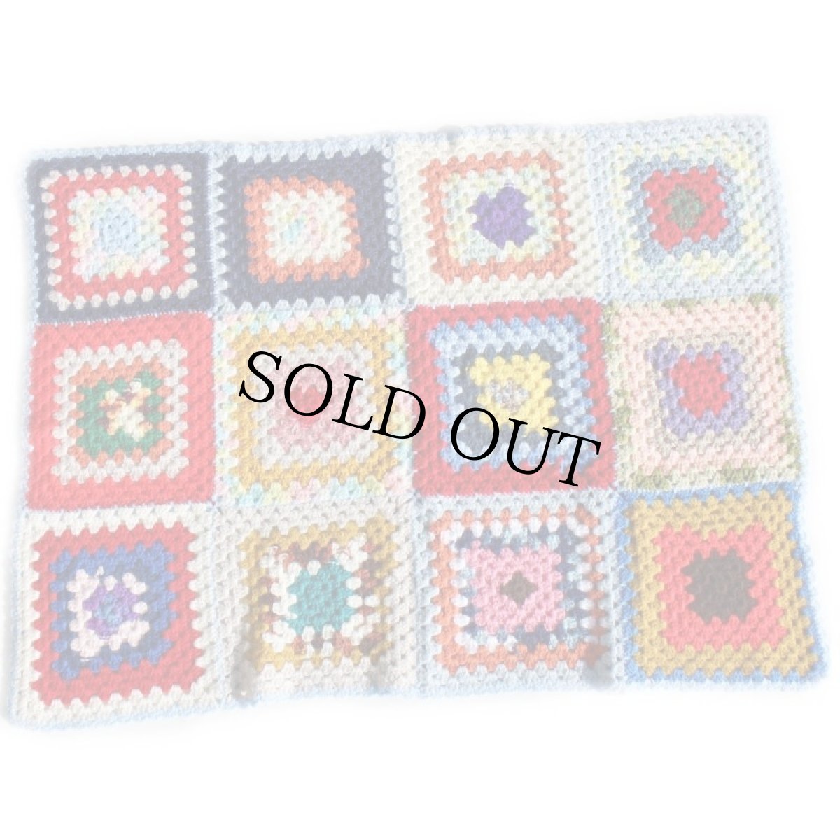 画像2: スクエア モチーフ ニット グラニー ブランケット (2)