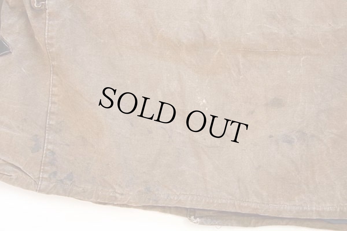 画像7: 40s LA REDOUTE ショールカラー ムートンライナー ダックコート ボロ 茶 (7)