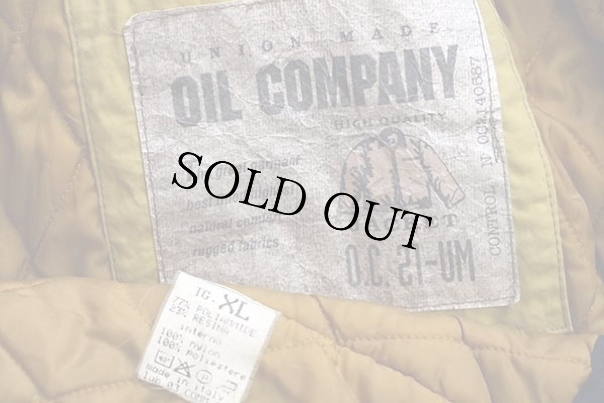 画像4: 90s イタリア製 OIL COMPANY パッチ&刺繍 ナイロン ファイヤーマンジャケット 紺 XL (4)