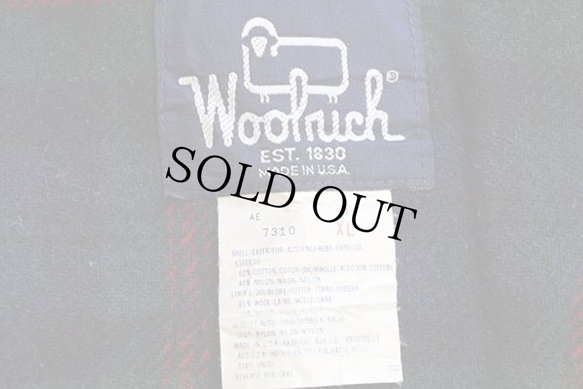 画像4: 80s USA製 Woolrichウールリッチ タータンチェック ウールライナー マウンテンパーカー 赤 XL (4)