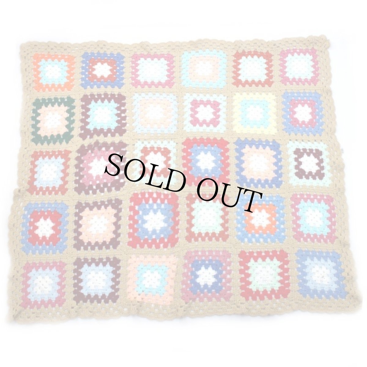 画像2: スクエア モチーフ ニット グラニー ブランケット (2)