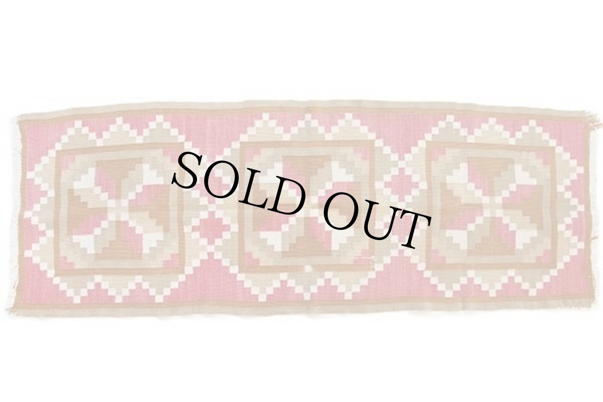 画像2: ビンテージ フォークロア柄 ラグ マット (2)