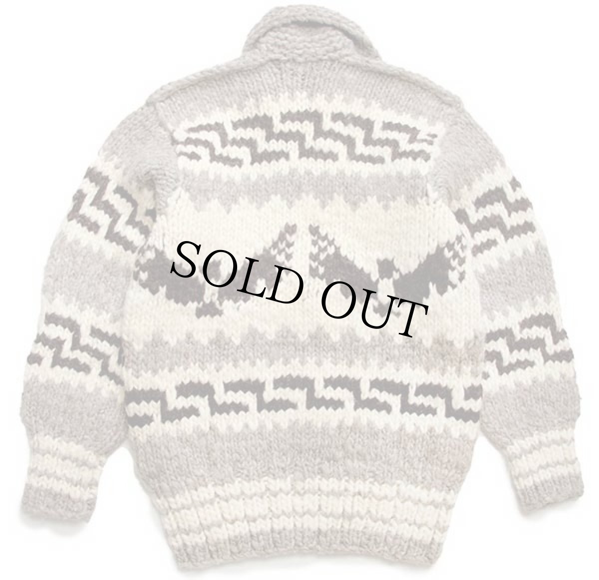 画像2: カナダ製 ネイティブ柄 ウール カウチンセーター (2)