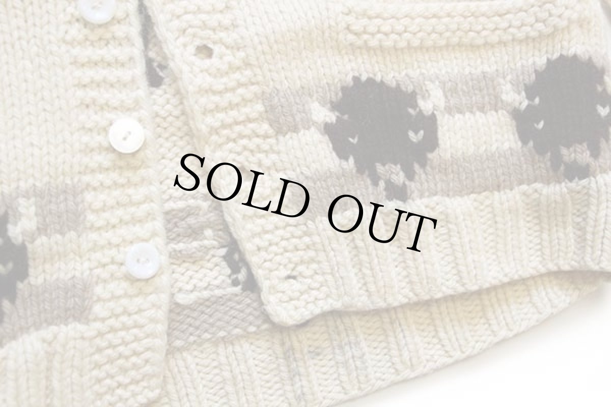 画像5: 60s バイソン柄 ウール カウチンセーター (5)